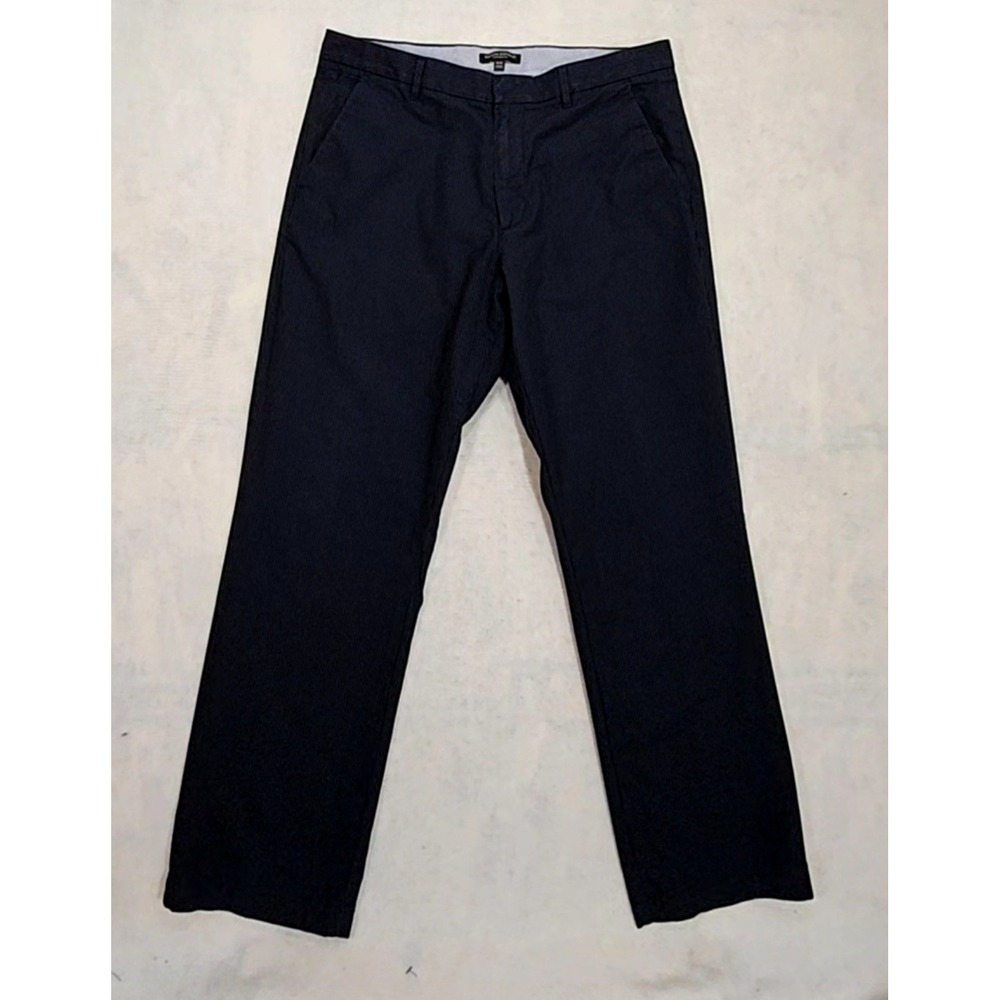 Banana Republic Dress Pants Mens 36x32 Straight Fit Pinstripe Navy Blue Chino